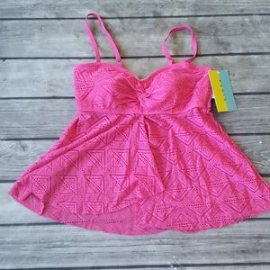NWT Bahia Crochet Tankini Top Sz Large